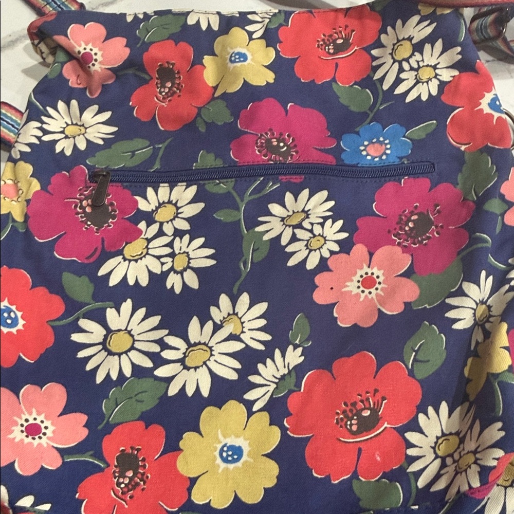 Cath Kidston Navy Floral/polka dot Canvas Shoulder Bag- Reversible - Picture 4 of 7